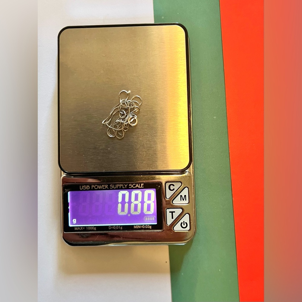 14K White Gold Box Chain Necklace 18” Tested 0.88g - Picture 7 of 7